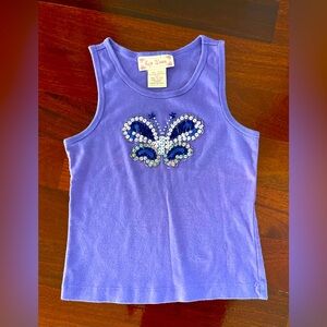 Knit Works Girls 👚 Purple Beaded Tank Top Tee Shirt %100 Cotton 
Sz Large